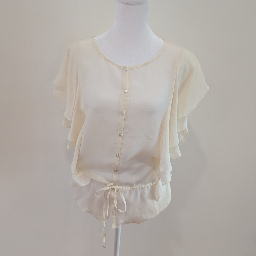 Calypso St. Barth Cream Women's Silk Top